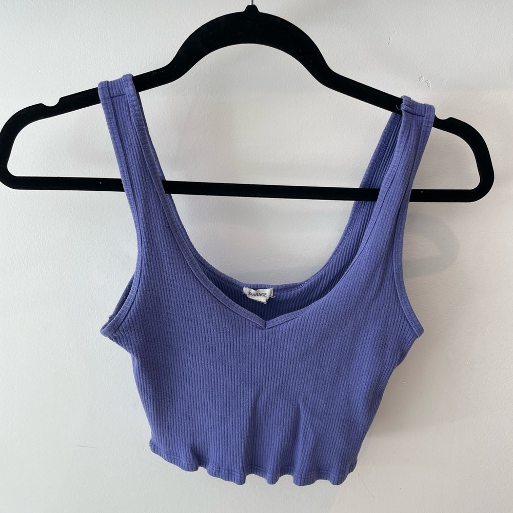 Garage Purple Cropped Tank Top
